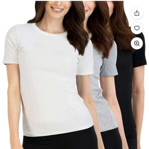 3-Pack Short Sleeve Stretch Rib Crew